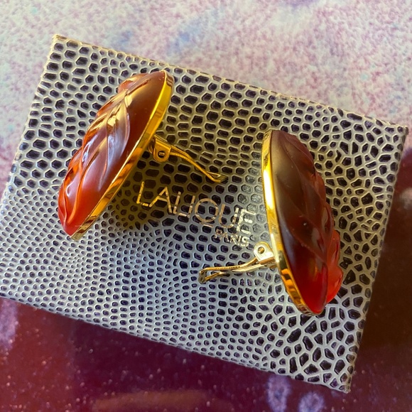 Vintage Lalique Crystal Earrings - Picture 8 of 12